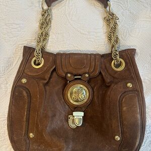 JUICY COUTURE VINTAGE BROWN LEATHER SHOULDER BAG